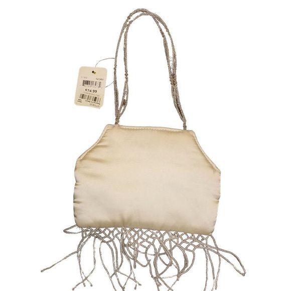 Macy's Women's Ivory Vintage Style Floral Snap Button Beaded Purse Small NWT - Picture 7 of 7